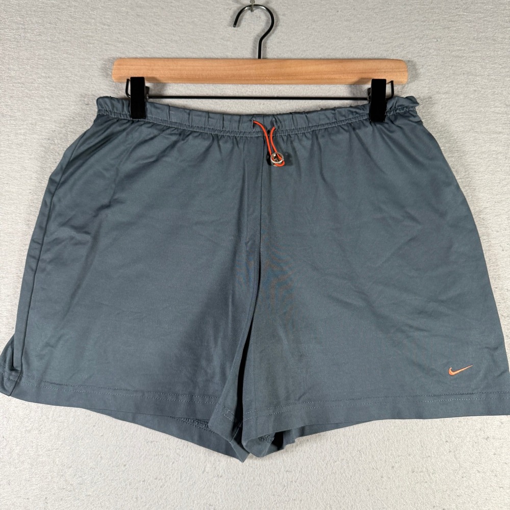 Vintage Nike Womens Gray Athletic Shorts L 12-14 Bungee Waist Built-in Liner